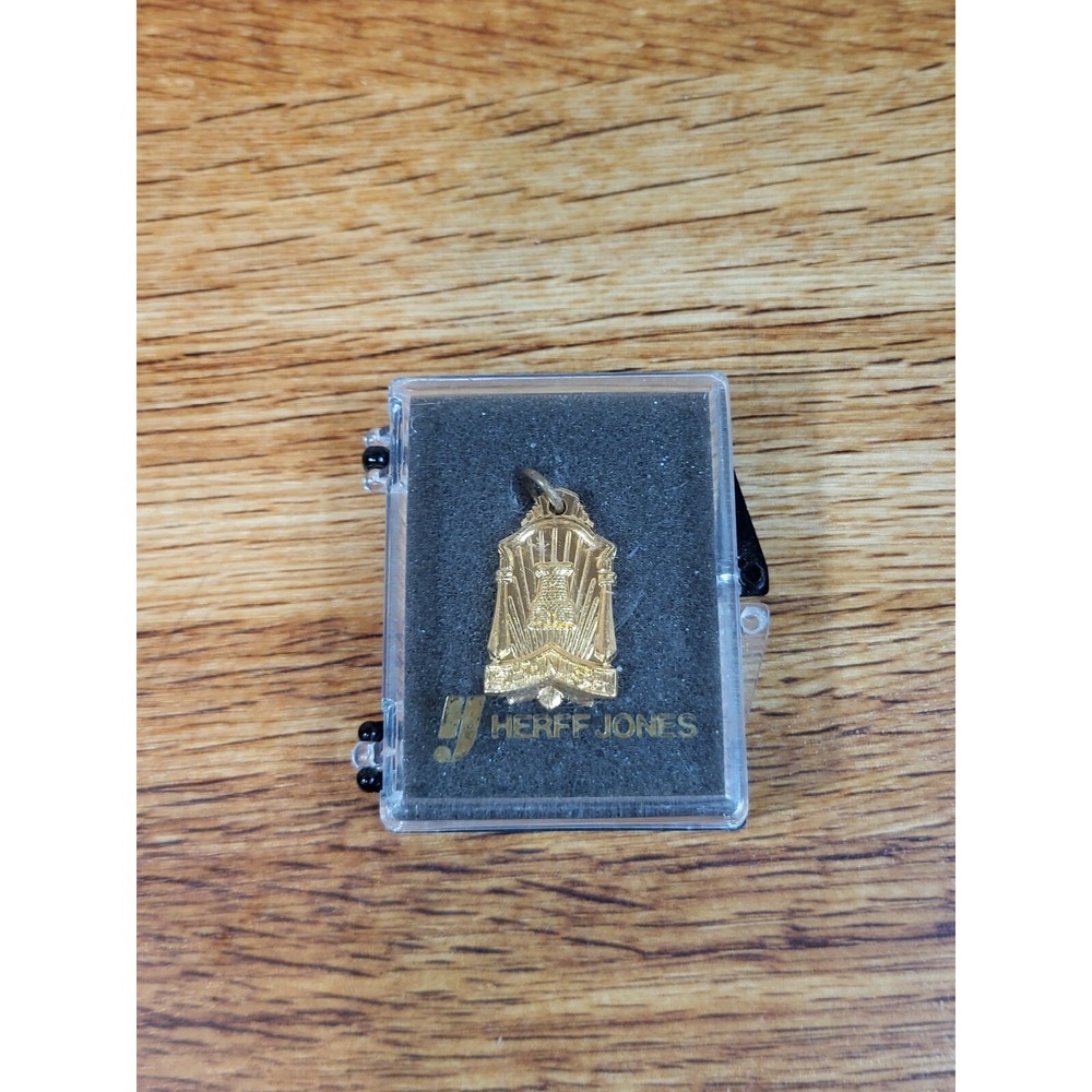 Vintage Herff Jones Gold Tone "Spanish" Medal Award Charm